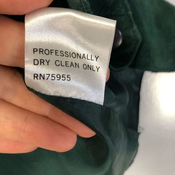 suede leather gato western wear size medium dark green cowboy vintage props - Picture 5 of 11